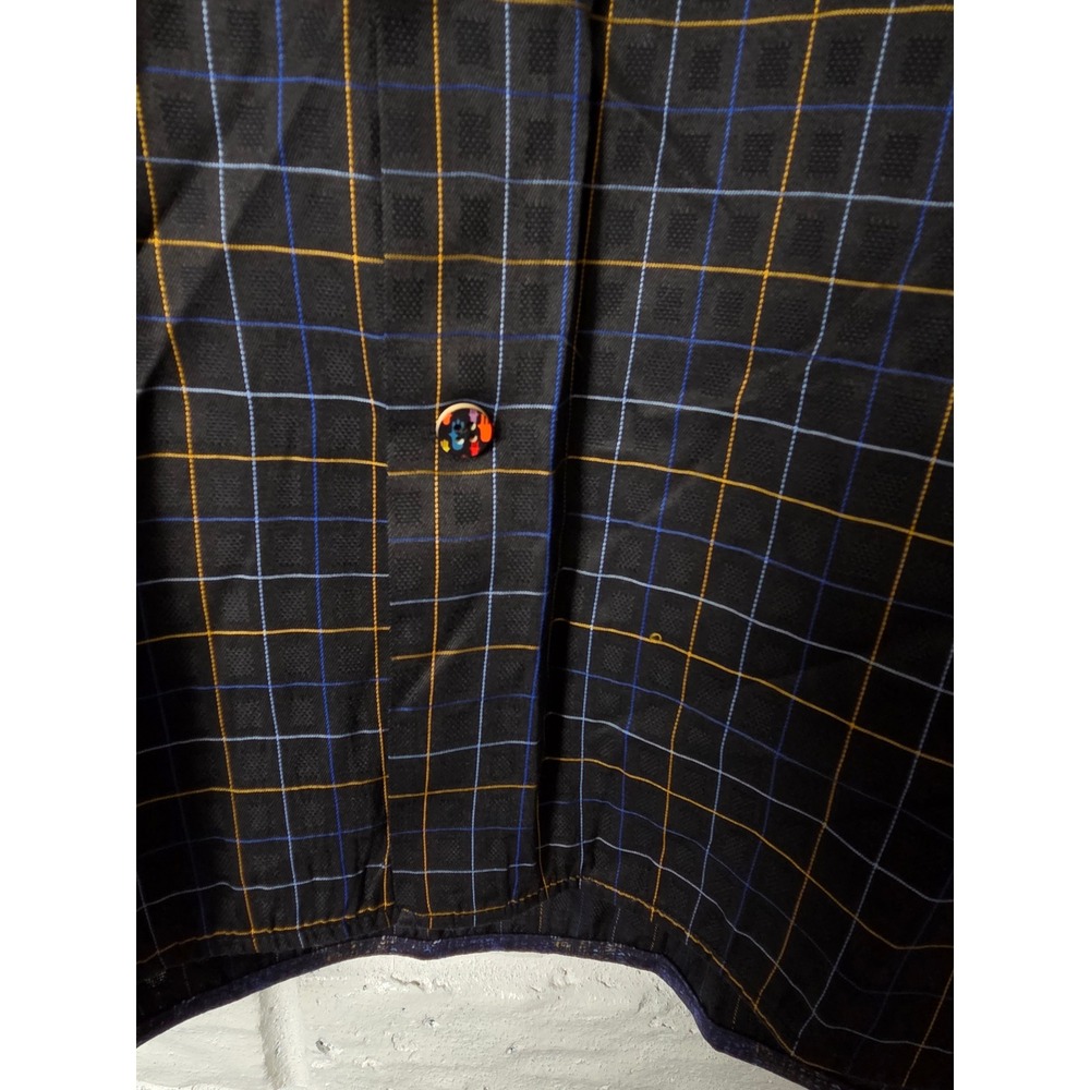 Luchiano Visconti button up shirt Men's size Large Checked Flip Cuff - Picture 3 of 10
